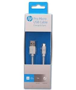 HP Pro Micro USB Cable, Silver- 1m HP041GBSLV1TW