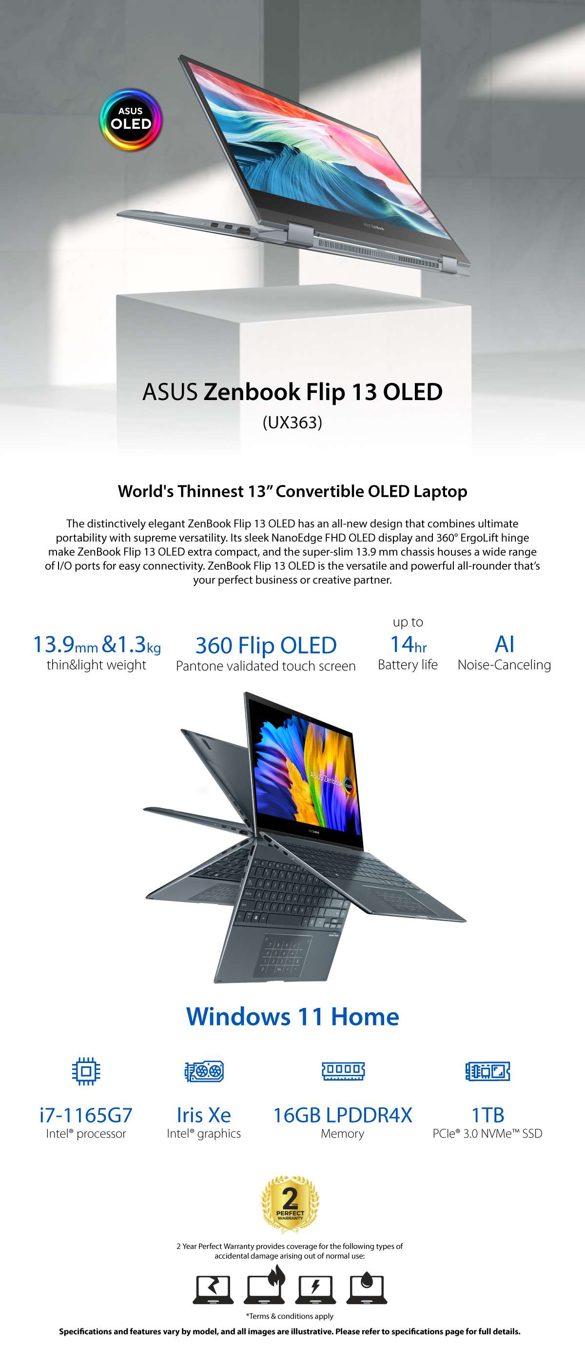 Asus Laptop Zenbook Flip 13 UX363EA-OLED007W