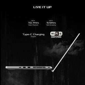 ASUS GA401QC-K2069T Laptop, AMD Ryzen 9 5900HS, 14 Inch 120Hz WQHD, 512GB SSD, 16GB RAM, NVIDIA GeForce RTX 3050 4GB, Windows 10 - Grey