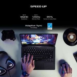 ASUS GA401QC-K2069T Laptop, AMD Ryzen 9 5900HS, 14 Inch 120Hz WQHD, 512GB SSD, 16GB RAM, NVIDIA GeForce RTX 3050 4GB, Windows 10 - Grey