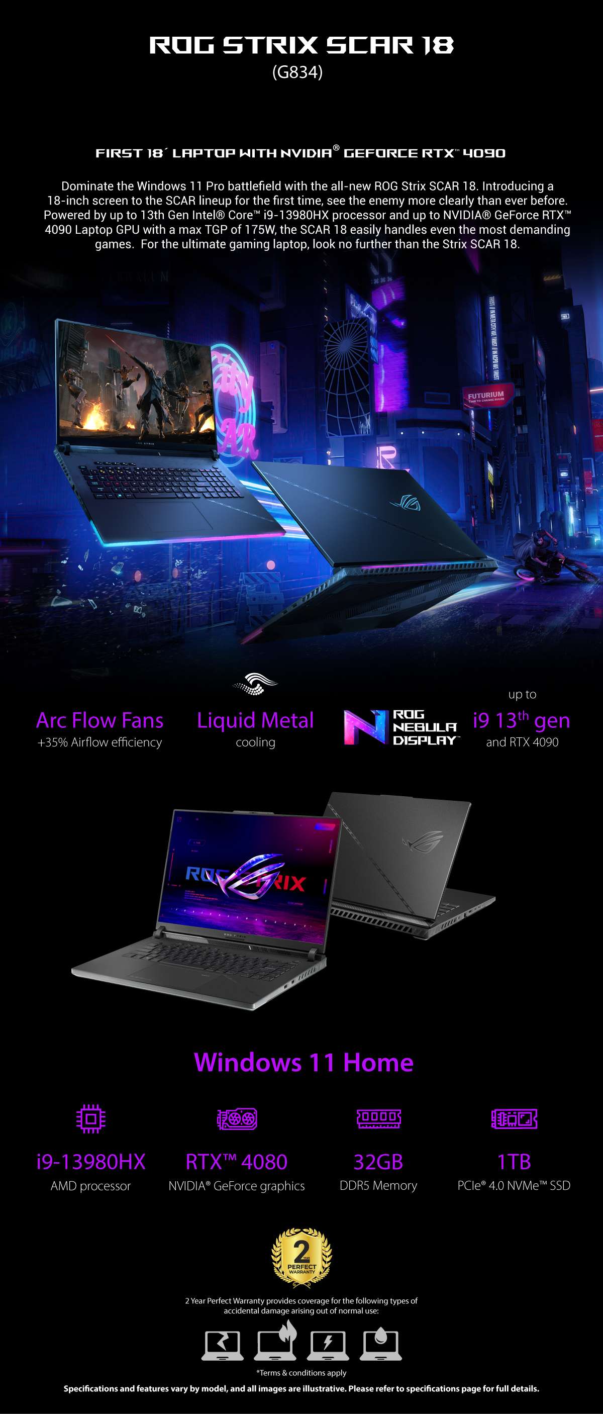 ASUS ROG Strix 18 240Hz Gaming Laptop QHD-Intel 13th Gen Core i9