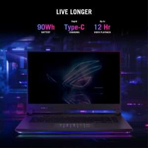 Asus ROG Strix G15 G513IE-HN006W Gaming Laptop, AMD Ryzen 7 4800H, 15.6 Inch FHD, 144Hz, 1TB SSD, 16GB RAM, NVIDIA GeForce RTX 3050 Ti 4GB, Windows 11 - Eclipse Grey