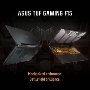TUF F15 FX507ZC4-HN002W Gaming Laptop With 15.6-Inch FHD Display, Core i7-12700H Processor /16GB RAM /512GB SSD/Windows 11 Home/4GB NVIDIA GeForce RTX 3050 Graphics English/Arabic Mecha Gray