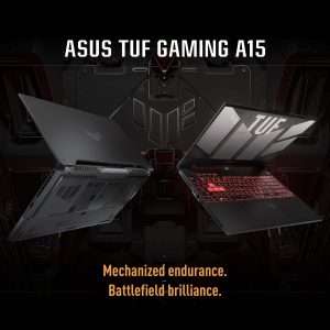 LAPTOP ASUS TUF Gaming A15 FA507RM-HF021W Mecha Gray AMD Ryzen 7 6800H Mobile Processor (8-core/16-thread 20MB cache up to 4.7 GHz max boost) NVIDIA GeForce RTX 3060 6GB GDDR6 15.6-inch FHD (1920 x 1080) 16 9 300Hz DDR5 16GB 1TB PCIe 3.0 NVMe M.2 SSD Win 11 Home 2 Years Warranty