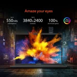 Asus VivoBook Pro X16 Laptop (N7600PC-OLED007W), Processor Intel® Core™ i7-11370H, 11th Gen, 16GB RAM, 1TB SSD, NVIDIA® GeForce RTX™ 3050-4GB GDDR6, 16" 4K OLED, Windows 11, Comet Grey