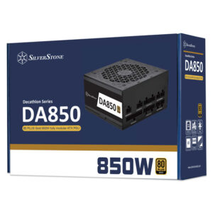 DA850 Gold 80 PLUS Gold 850W fully modular ATX power supply High efficiency with 80 PLUS Gold certification 24/7 continuous power output with 40℃ operating temperature Class-leading single +12V rail Silent running 120mm FDB fan with 18 dBA minimum Japanese electrolytic capacitors Specially designed cover designed to effectively dissipate the residual heat Compact design with a 140mm depth for easy integration Strict ±3% voltage regulation and low ripple & noise