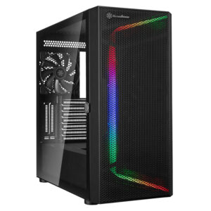 Silver Stone SETA H1 Mid-tower case with perforated mesh front panel steel chassis and ARGB lighting 4FAN